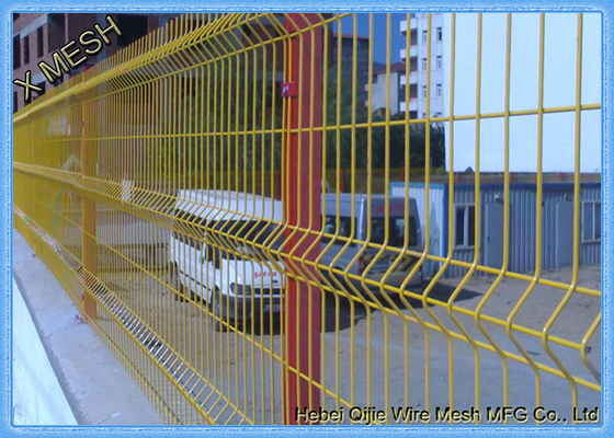 überzogene grüne Sicherheits-Stahlzaun PVCs 3D, 5.0mm Maschendraht-Zaun-Platten